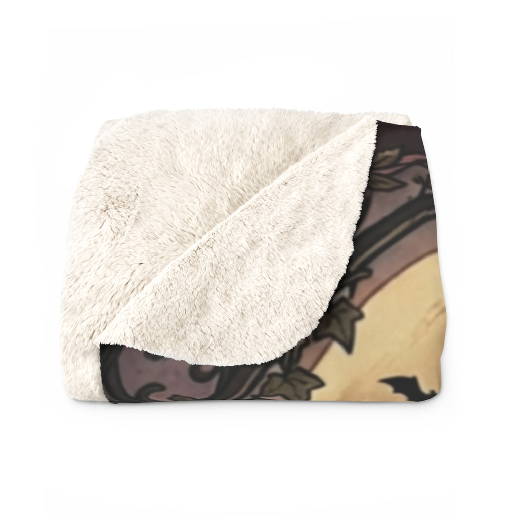 Halloween Ghost Costume Sherpa Blanket — Cute Spooky Graveyard Throw