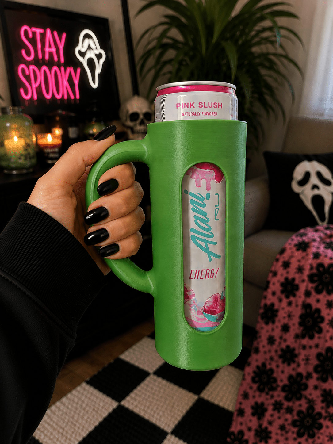 3D Printed Skinny Can Holder with Handle
