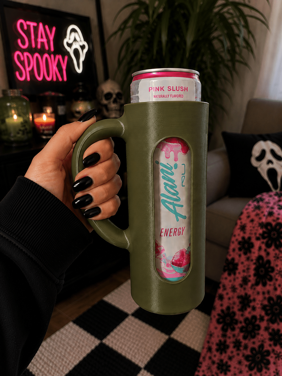 3D Printed Skinny Can Holder with Handle