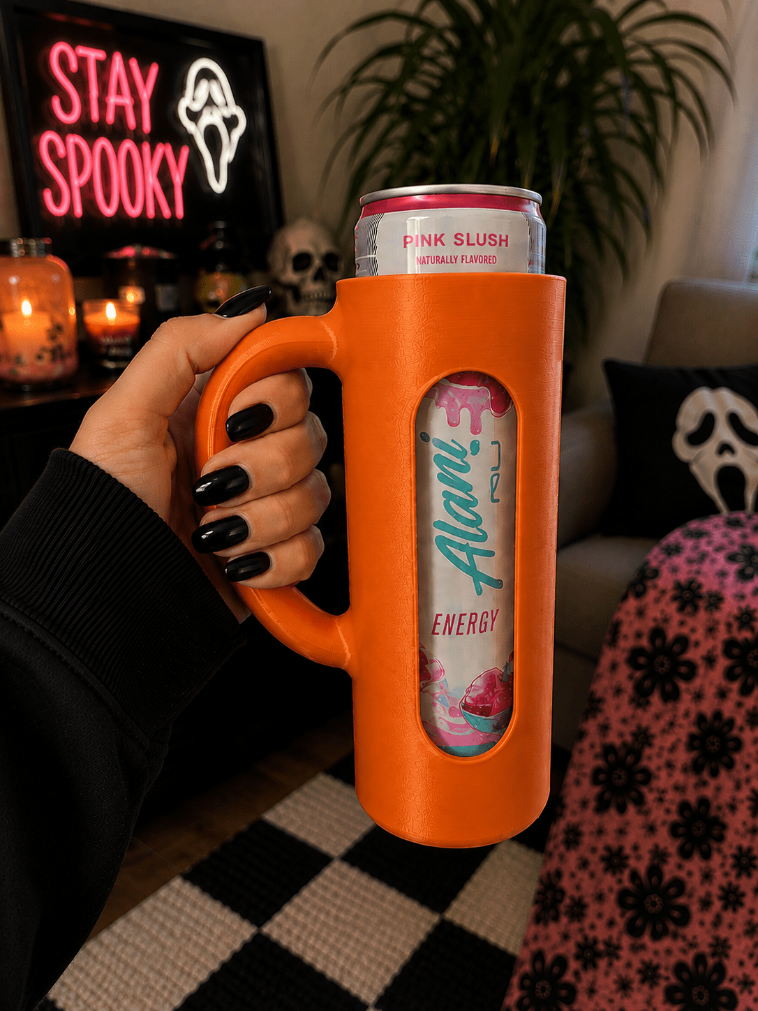 3D Printed Skinny Can Holder with Handle