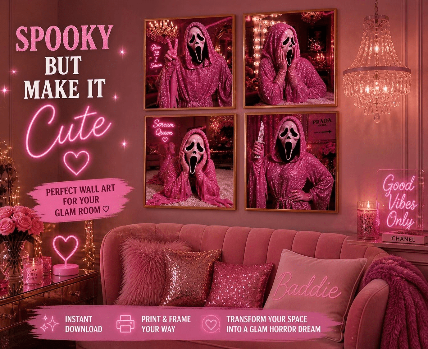 Too Glam to Scream – Pink Ghostface Digital Download Bundle