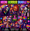 Horror Icons Wall Art Printable Set – Lisa Frank Style
